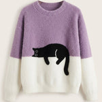 Luna - Sudadera para Mujer con Gráfico de Gato