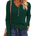 Zeagoo Sweaters Ribbed Knit Long Sleeve Henley Shirts
