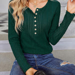 Zeagoo Sweaters Ribbed Knit Long Sleeve Henley Shirts