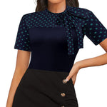 Zeagoo Women's Casual Tie Neck Tunic Blouse Tops