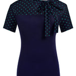 Zeagoo Women's Casual Tie Neck Tunic Blouse Tops