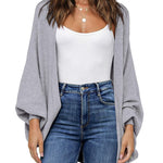 Zeagoo Open Front Oversized Batwing Sleeve Knit Cardigan
