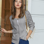 Zeagoo Women's Button Down Crochet Sweater Cardigan