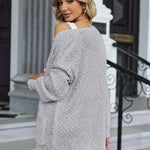 Zeagoo Women's 2023 Fall Winter Popcorn Cardigan Open Front Batwing Sleeve Oversized Chunky Knit Sweater with Pockets