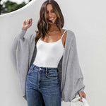 Zeagoo Open Front Oversized Batwing Sleeve Knit Cardigan