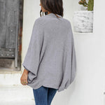 Zeagoo Open Front Oversized Batwing Sleeve Knit Cardigan