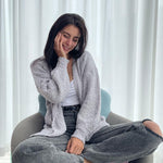 Zeagoo Women's 2023 Fall Winter Popcorn Cardigan Open Front Batwing Sleeve Oversized Chunky Knit Sweater with Pockets