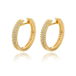 Studded Crystal Hoop Earrings