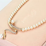 Natural Pearl Necklace + Earrings Set