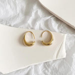 Oval Hoop Gold and Silver Earrings