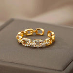 Verona Link Chain Adjustable Ring