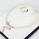 Natural Pearl Necklace + Earrings Set