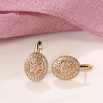 Amour Crest Oval Drop Earrings