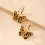 Golden Multicolor Butterfly Hoops