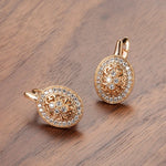 Amour Crest Oval Drop Earrings