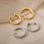 Studded Crystal Hoop Earrings
