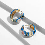Wildflower Charm Hoop Earrings