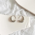 Oval Hoop Gold and Silver Earrings