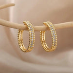 Studded Crystal Hoop Earrings