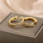 Studded Crystal Hoop Earrings