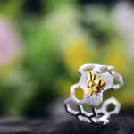 Adjustable 18K Gold Plated Honeycomb Ring