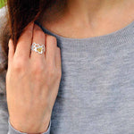 Adjustable 18K Gold Plated Honeycomb Ring