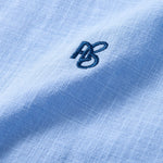 Short Sleeve Linen Look Stand Collar Shirt