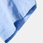 Short Sleeve Linen Look Stand Collar Shirt