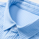 Muscle Fit Ribbed Button Up Shirt