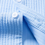 Muscle Fit Ribbed Button Up Shirt