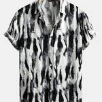 Brushstroke Print Button Up Shirt