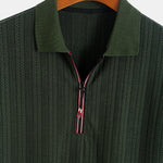 Textured Zipper Polo