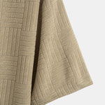 Striped Towelling Texture Arc Hem T-Shirt & Shorts