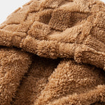 Checkerboard Teddy Zip Up Hoodie