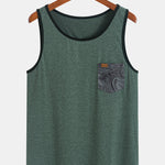 Tank Top With Wave Pattern Pocket