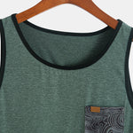 Tank Top With Wave Pattern Pocket
