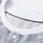 2 In 1 Henley Collar Waffle T-Shirt