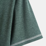2-in-1 Notched Collar Contrast Stitching T-Shirt