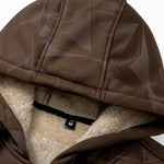 Teddy Lined Geometric Print Zipper Hoodie