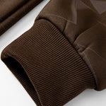Teddy Lined Geometric Print Zipper Hoodie