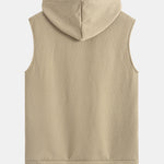 Striped Jacquard Sleeveless Hooded T-Shirt & Shorts