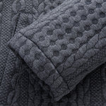 Faux Fur Lined Twist Jacquard Hooded Coat