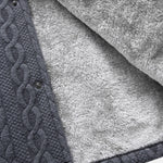 Faux Fur Lined Twist Jacquard Hooded Coat