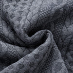 Faux Fur Lined Twist Jacquard Hooded Coat