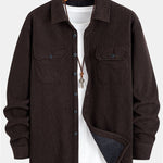 Teddy Lined Long Sleeve Corduroy Shirt