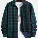 Flannel Fleece Lined Plaid Button Up Shirt