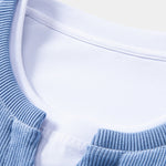 Relax Fit 2 In 1 Notched Collar Waffle Sweatshirt