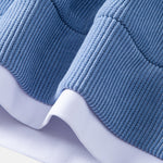 Relax Fit 2 In 1 Notched Collar Waffle Sweatshirt