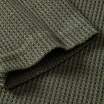 Long Sleeve Arc Hem Waffle Henley Shirt