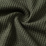 Long Sleeve Arc Hem Waffle Henley Shirt